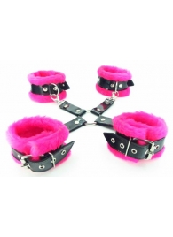 Набор фиксаторов краб с розовым мехом BDSM Light - БДСМ Арсенал - купить с доставкой во Владикавказе