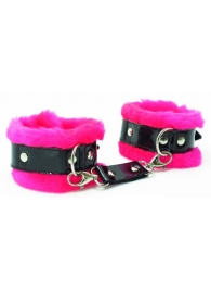 Розовые наручники с мехом BDSM Light - БДСМ Арсенал - купить с доставкой во Владикавказе