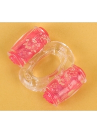 Прозрачное виброкольцо с двумя вибропульками - Toyfa Basic - во Владикавказе купить с доставкой