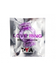 Фиолетовое виброкольцо с двумя вибропульками - Toyfa Basic - во Владикавказе купить с доставкой