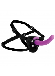 Лиловый поясной страпон Navigator Silicone G-Spot Dildo with Harness - 17,8 см. - XR Brands - купить с доставкой во Владикавказе