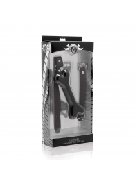 Черный кляп в форме косточки Hound Adjustable Dog Bone Gag - XR Brands - купить с доставкой во Владикавказе