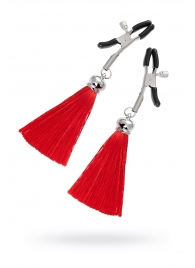 Зажимы на соски «Прищепки» с красными кисточками из шелка - Pecado - купить с доставкой во Владикавказе