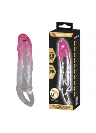 Прозрачная насадка-удлинитель с подхватом мошонки Odes - 17,5 см. - Baile - во Владикавказе купить с доставкой