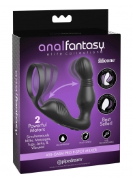 Черный вибростимулятор простаты с эрекционным кольцом Ass-Gasm Pro P-Spot Milker - Pipedream - во Владикавказе купить с доставкой