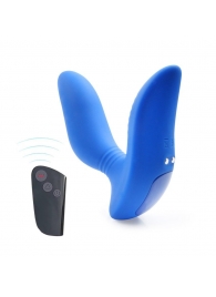 Синий вибромассажер простаты 3,5’’ Remote Control Curve P-spot Massager - 12 см. - Erokay - во Владикавказе купить с доставкой