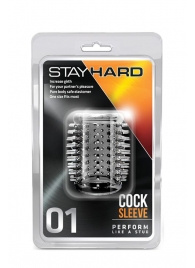 Прозрачная насадка с шипами STAY HARD COCK SLEEVE 01 CLEAR - Blush Novelties - во Владикавказе купить с доставкой