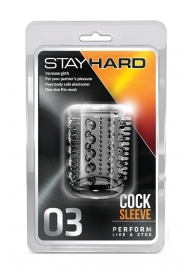 Прозрачная насадка с шипами и шишечками STAY HARD COCK SLEEVE 03 CLEAR - Blush Novelties - во Владикавказе купить с доставкой