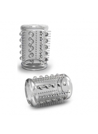 Прозрачная насадка с шипами и шишечками STAY HARD COCK SLEEVE 03 CLEAR - Blush Novelties - во Владикавказе купить с доставкой