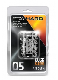 Прозрачная насадка с капельками STAY HARD COCK SLEEVE 05 CLEAR - Blush Novelties - во Владикавказе купить с доставкой