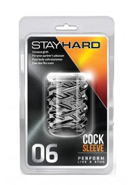 Прозрачная насадка с объёмными чёрточками STAY HARD COCK SLEEVE 06 CLEAR - Blush Novelties - во Владикавказе купить с доставкой