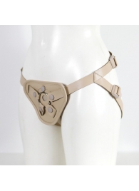 Бежевый пояс с двумя типами крепления насадок - LOVETOY (А-Полимер) - купить с доставкой во Владикавказе