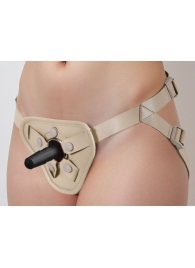 Бежевый пояс с двумя типами крепления насадок - LOVETOY (А-Полимер) - купить с доставкой во Владикавказе