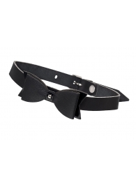 Черный кожаный чокер с бабочкой - Pecado - купить с доставкой во Владикавказе