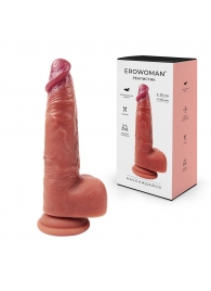 Телесный фаллоимитатор на мощной присоске - 20 см. - Erowoman-Eroman