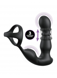 Черный вибростимулятор простаты с кольцом Ass-gasm Slide   Glide - Pipedream - во Владикавказе купить с доставкой