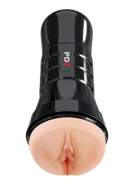 Телесный мастурбатор-вагина в черной колбе Super Juicy Snatch XXL - Pipedream - во Владикавказе купить с доставкой