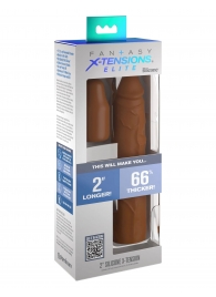 Коричневая насадка на член 2  Silicone X-tension - 20,3 см. - Pipedream - во Владикавказе купить с доставкой