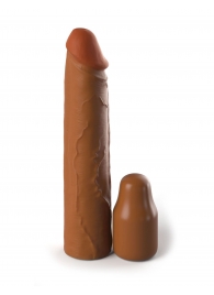 Коричневая насадка на член 2  Silicone X-tension - 20,3 см. - Pipedream - во Владикавказе купить с доставкой