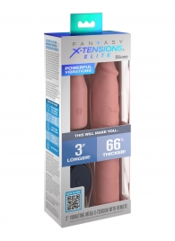 Телесная вибронасадка на член 3  Vibrating Mega X-tension with Remote - 22,9 см. - Pipedream - во Владикавказе купить с доставкой