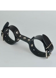 Черные кожаные наручники-фиксатор - Sitabella - купить с доставкой во Владикавказе