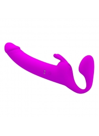 Лиловый безремневой страпон с вибрацией Zanini - Baile - купить с доставкой во Владикавказе