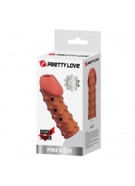 Телесная открытая насадка на пенис с бугорками - 19,8 см. - Baile - во Владикавказе купить с доставкой