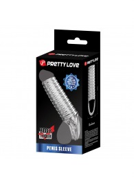 Прозрачная насадка на пенис с ребрышками и подхватом мошонки - Baile - во Владикавказе купить с доставкой