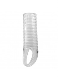 Прозрачная насадка на пенис с ребрышками и подхватом мошонки - Baile - во Владикавказе купить с доставкой
