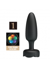 Черная анальная вибропробка с подсветкой Tarion - 12,5 см. - Baile