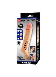 Телесная удлиняющая насадка на пенис с подхватом мошонки - Baile - во Владикавказе купить с доставкой