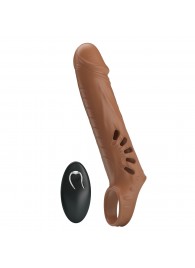 Коричневая вибронасадка с подхватом мошонки и пультом ДУ - Baile - во Владикавказе купить с доставкой