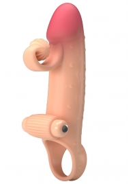 Телесная вибронасадка на пенис с подхватом мошонки - 20 см. - Baile - во Владикавказе купить с доставкой
