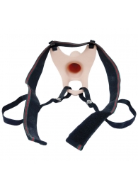 Телесный полый страпон на ремешках - 16,5 см. - Boys of Toys - купить с доставкой во Владикавказе