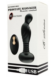 Черный массажер простаты с вибрацей и возвратно-поступательными движениями - Boys of Toys - во Владикавказе купить с доставкой