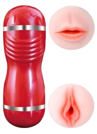 Двусторонний мастурбатор в колбе Cleo - вагина и ротик - Boys of Toys - во Владикавказе купить с доставкой