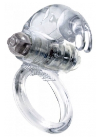Прозрачное эрекционное виброкольцо с клиторальным зайчиком - Boys of Toys - во Владикавказе купить с доставкой