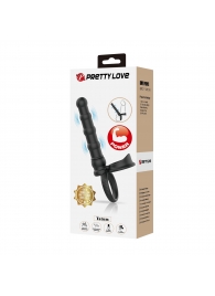 Черная насадка на член для двойного проникновения Tatum с вибрацией - Baile - купить с доставкой во Владикавказе