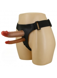 Темно-бежевый фаллопротез для двойного проникновения - 17,5 см. - Baile - купить с доставкой во Владикавказе