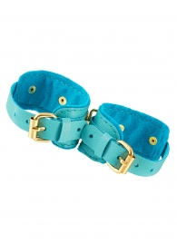 Голубые двуслойные кожаные оковы - Pecado - купить с доставкой во Владикавказе