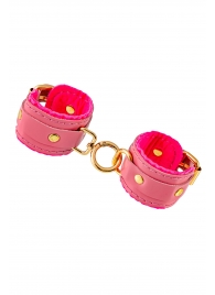 Розовые двуслойные кожаные оковы - Pecado - купить с доставкой во Владикавказе