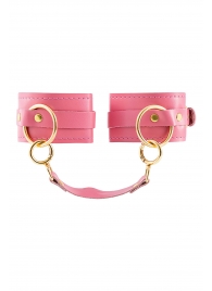 Розовые однослойные кожаные оковы - Pecado - купить с доставкой во Владикавказе