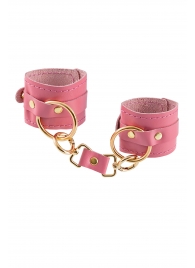 Розовые однослойные кожаные наручники - Pecado - купить с доставкой во Владикавказе