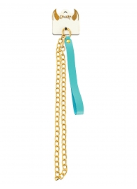 Голубой кожаный поводок с карабином для ошейника - 80 см. - Pecado - купить с доставкой во Владикавказе