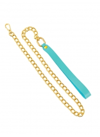 Голубой кожаный поводок с карабином для ошейника - 80 см. - Pecado - купить с доставкой во Владикавказе