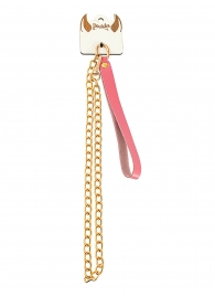 Розовый кожаный поводок с карабином для ошейника - 80 см. - Pecado - купить с доставкой во Владикавказе