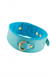 Голубой двуслойный кожаный ошейник с подкладкой из фетра - Pecado - купить с доставкой во Владикавказе