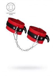 Красно-черные мягкие оковы с одним ремешком и люверсами - Pecado - купить с доставкой во Владикавказе