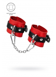 Красно-черные мягкие наручники с одним ремешком с люверсами - Pecado - купить с доставкой во Владикавказе
