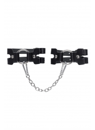 Черные кожаные оковы из двух ремешков - Pecado - купить с доставкой во Владикавказе